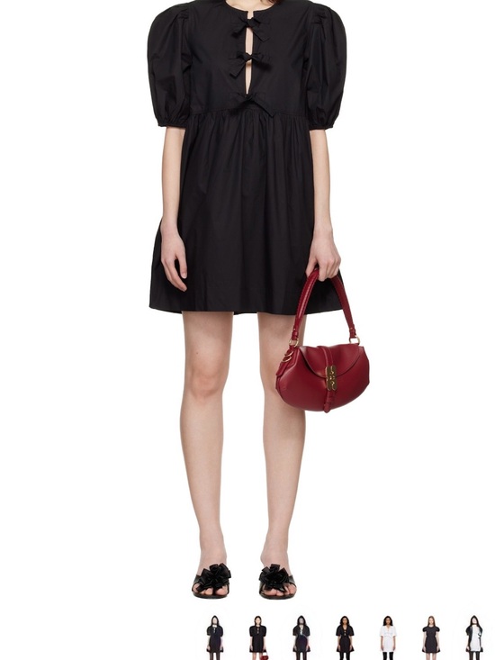Ganni Dresses & Skirts - Ganni Black Puff-Sleeve Mini Dress